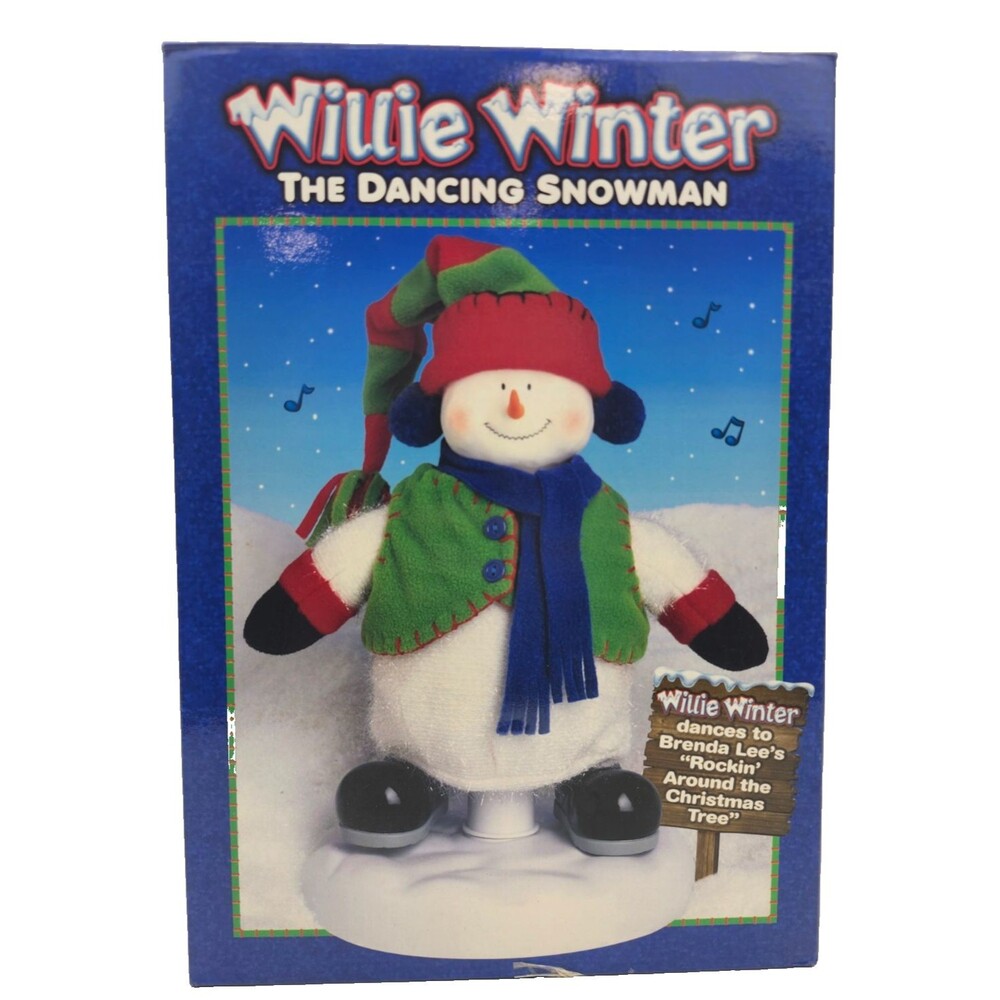 2000 Willie Winter 11" Snowman Rockin Around Christmas Tree Plays Music No Dance